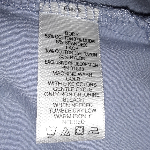 XL Isaac Mizrahi T-Shirt with Back Keyhole & Lace Details in Dusty Periwinkle - Picture 8 of 11